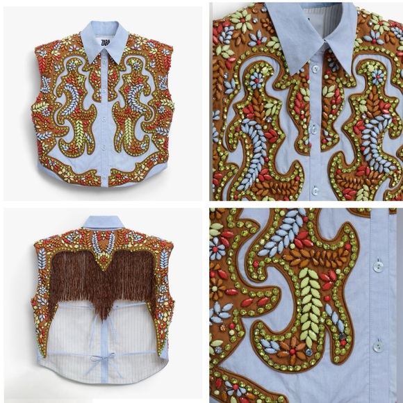 NWT Zara Embroidered Shirt Icons Limited Edition Size XS-S - Picture 4 of 16
